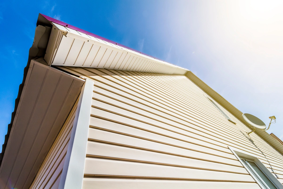 low angle view of house siding