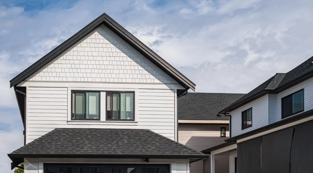house with black shingles