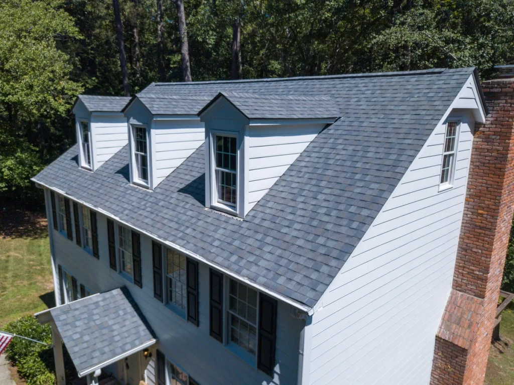 house with gray shingles