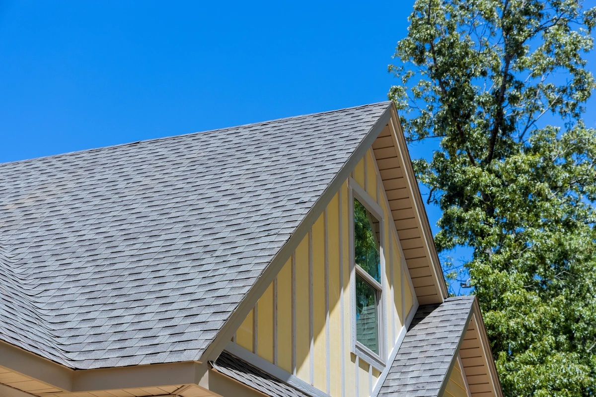 shingles on a yellow roof