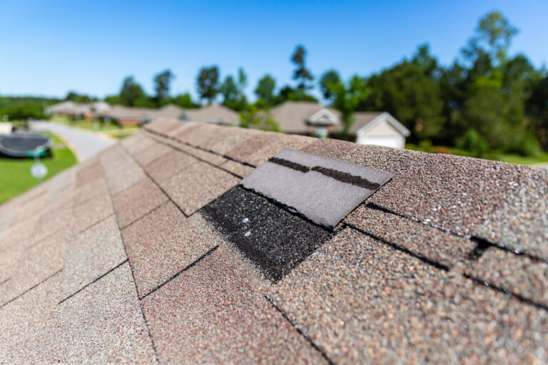 missing shingles on roof