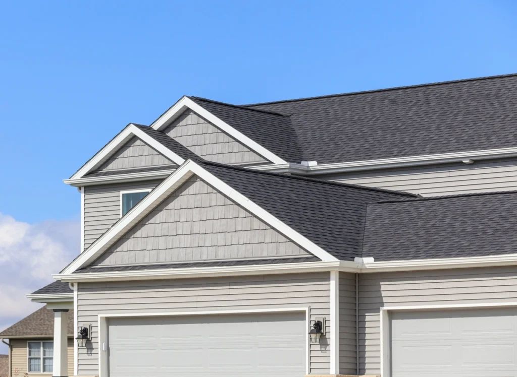 gable roof of house with shingles-how to measure a roof for shingles