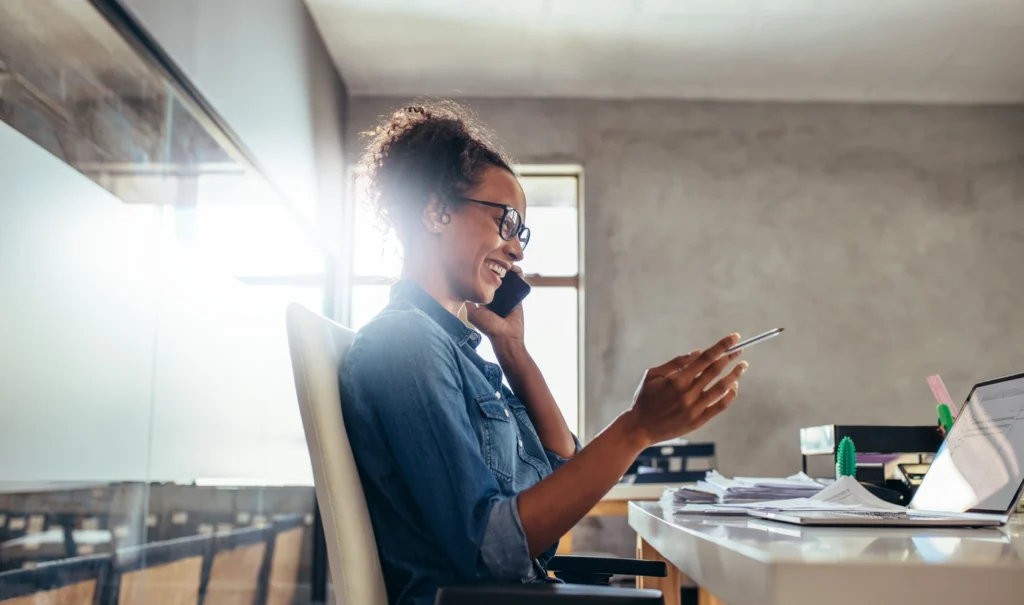 business woman talking on the phone
