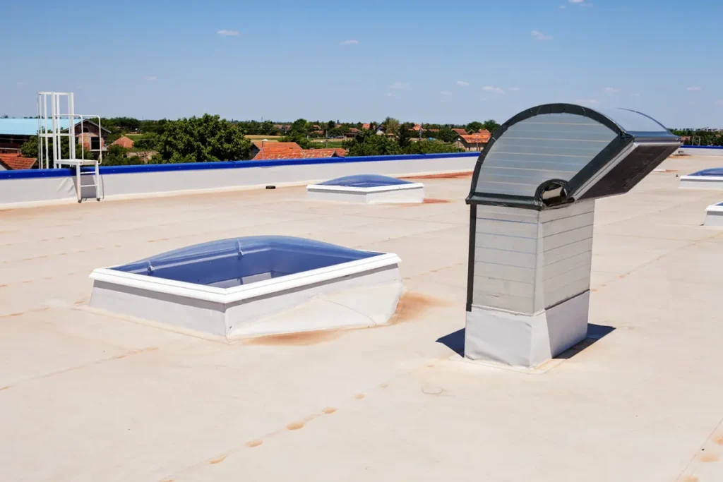 a commercial roof and vent