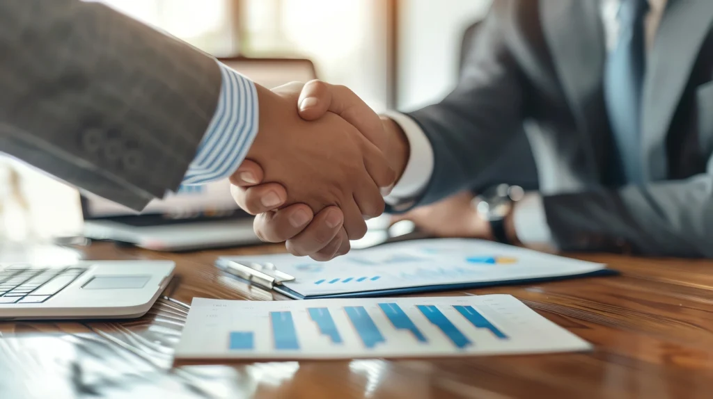 hand shaking with business owner