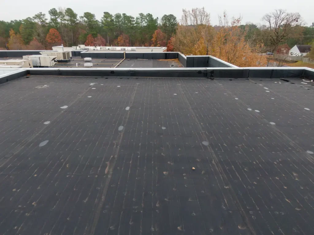 close up rubber roofing