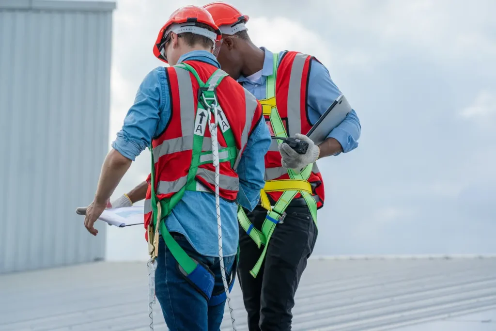 two roof inspectors