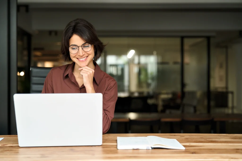 woman working in commercial building