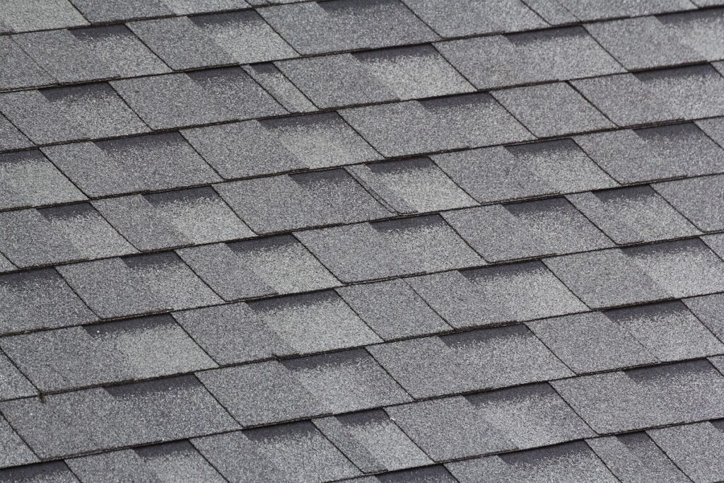 grey and black roof shingles