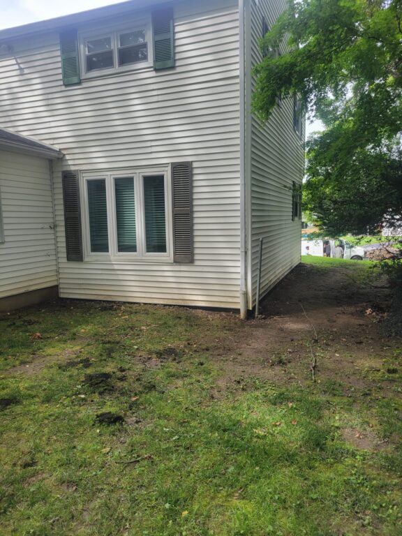 completed roof side yard view lafayette hill pa 15