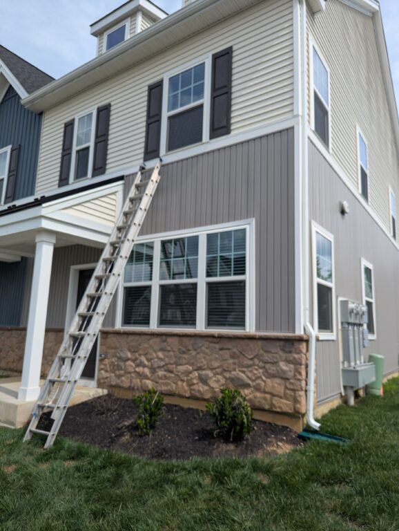 completed siding repair front view townhome exton pa 10
