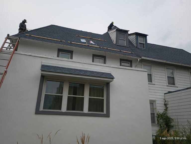 crew shingling dormer wide angle stucco philadelphia pa 05