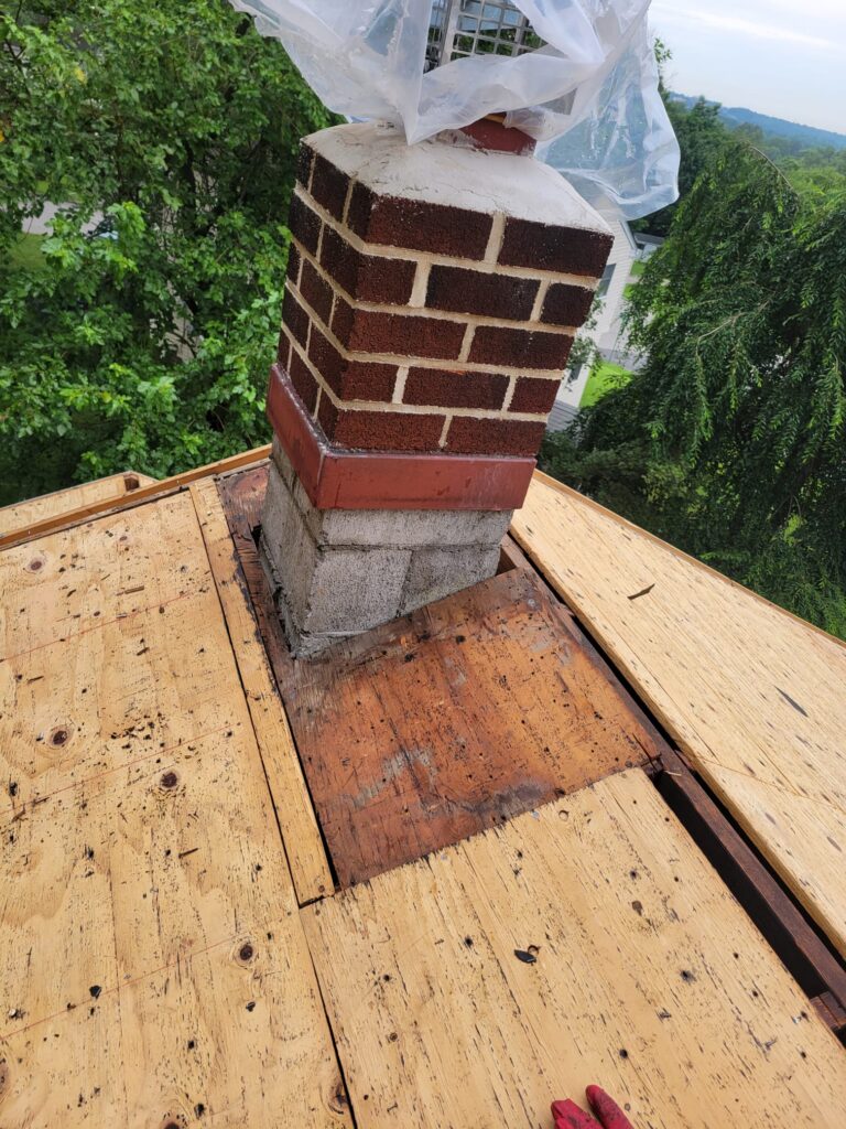 roof replacement chimney decking exposed lafayette hill pa 01