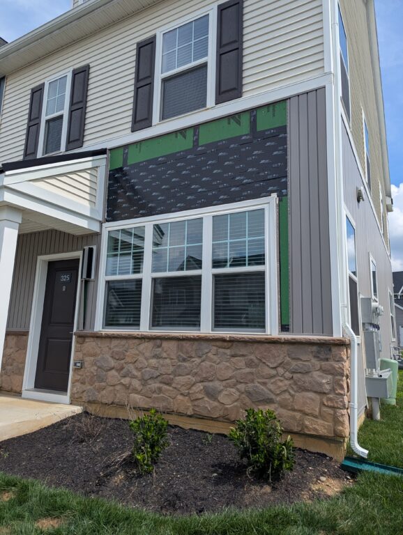 siding repair front elevation stone accent exton pa 09
