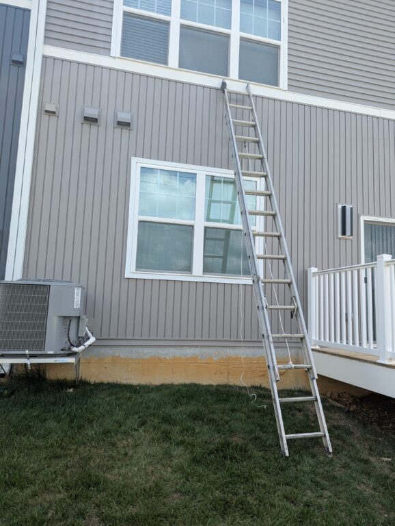 siding repair ladder hvac side townhome exton pa 06